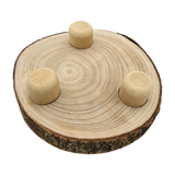 Baumscheibe rund Dekoscheibe Basteln Dekoteller auf Füßen Holzscheibe mit Rinde 17-22 cm - Baumscheibe