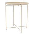 Beistelltisch Metalltisch beige rund 37x42 cm mit Tablett Tisch Ablagefläche Couchtisch - Beistelltisch