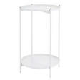 Beistelltisch rund Couchtisch Telefontisch 28x48 cm schwarz creme weiß - Weiß - Beistelltisch