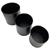 Blumentopf Übertopf Pflanzenkübel Topf Kübel 3er Set schwarz rund Metall Matt - Blumentopfset