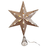 Christbaumspitze 35cm Baumspitze Weihnachten Metall Glitzer LED Stern B-WARE - Gold - Weihnachtsstern LED