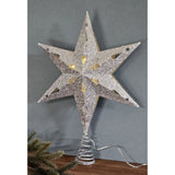 Christbaumspitze 35cm Baumspitze Weihnachten Metall Glitzer LED Stern B-WARE - Weihnachtsstern LED