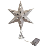 Christbaumspitze 35cm Baumspitze Weihnachten Metall Glitzer LED Stern B-WARE - Weihnachtsstern LED