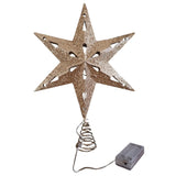 Christbaumspitze 35cm Baumspitze Weihnachten Metall Glitzer LED Stern B-WARE - Weihnachtsstern LED