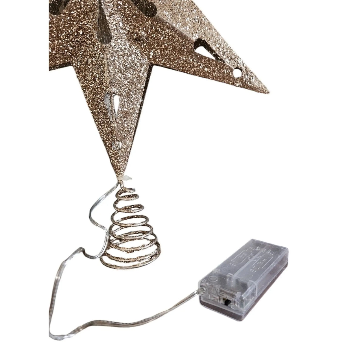 Christbaumspitze 35cm Baumspitze Weihnachten Metall Glitzer LED Stern B-WARE - Weihnachtsstern LED