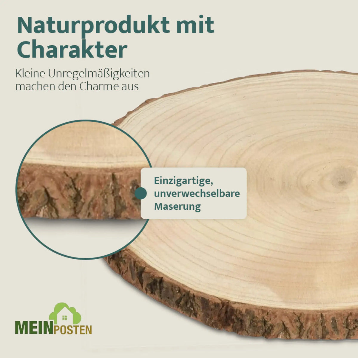 Dekobrett Baumscheibe Holz Holzbrett Brett Tablett Tischdeko Holzschei – Miamonda