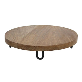 Dekobrett Holz Mangoholz Holzbrett Brett Schale Mango Teller mit Füßen Ø 30 cm - Dekobrett mit Füßen