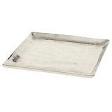 Dekoschale Dekoteller Metall Kerzentablett 20x20 cm Tablett Silber Quadratisch - Dekoteller