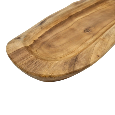 Dekoschale Naturschale Teak Holz lang 60 cm Schale braun massiv stabil Obstschale XL - Holzschale