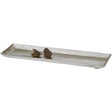 Dekoschale silber 29x9 cm Kerzentablett Metallschale Hammerschlag - Dekotablett