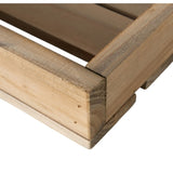 Dekotablett Serviertablett Holztablett braun 30 cm cm Holz Metallgriff dekorativ 2er Set - Dekotablett
