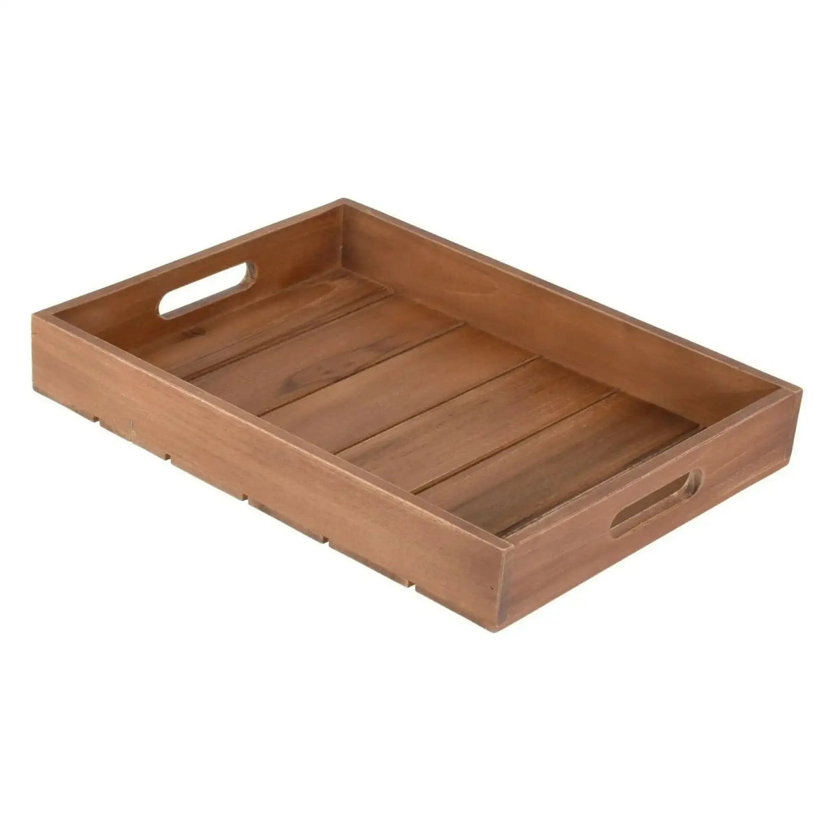 Dekotablett Serviertablett Tablett Holz Teakholz braun Holztablett Dekobrett - Dekotablett