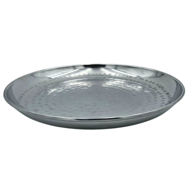 Dekoteller Dekoschale silber Metallschale Hammerschlag Unikat Kerzentablett Kerzenschale - Dekoschale