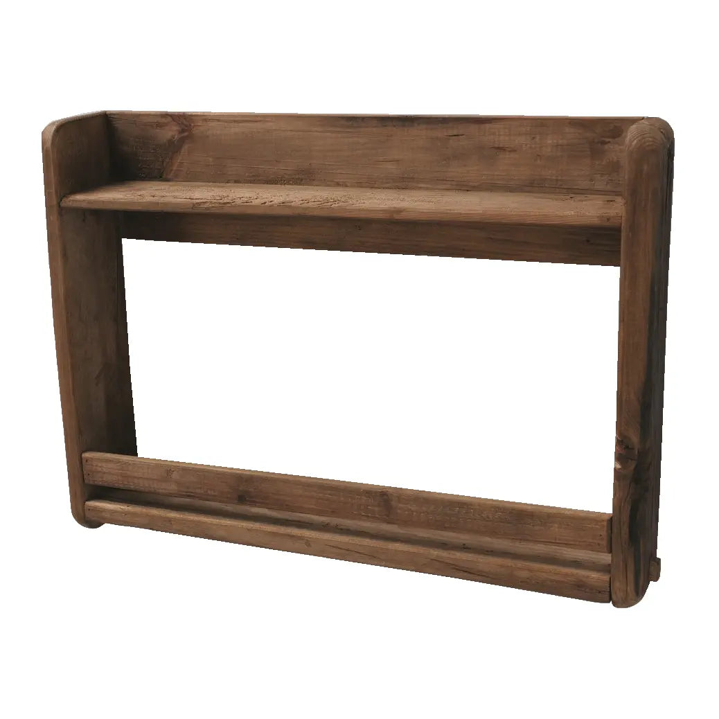 Shelf wall shelf kitchen shelf solid wooden shelf brown recycled wood 69x49 cm