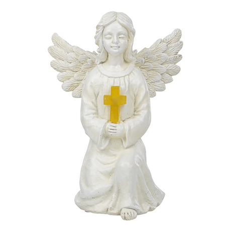 Engel Figur Gartendeko Solar Gartenfiguren Außen LED 22x16 Schutzengel Grab - Solarleuchte