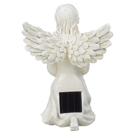 Engel Figur Gartendeko Solar Gartenfiguren Außen LED 22x16 Schutzengel Grab - Solarleuchte