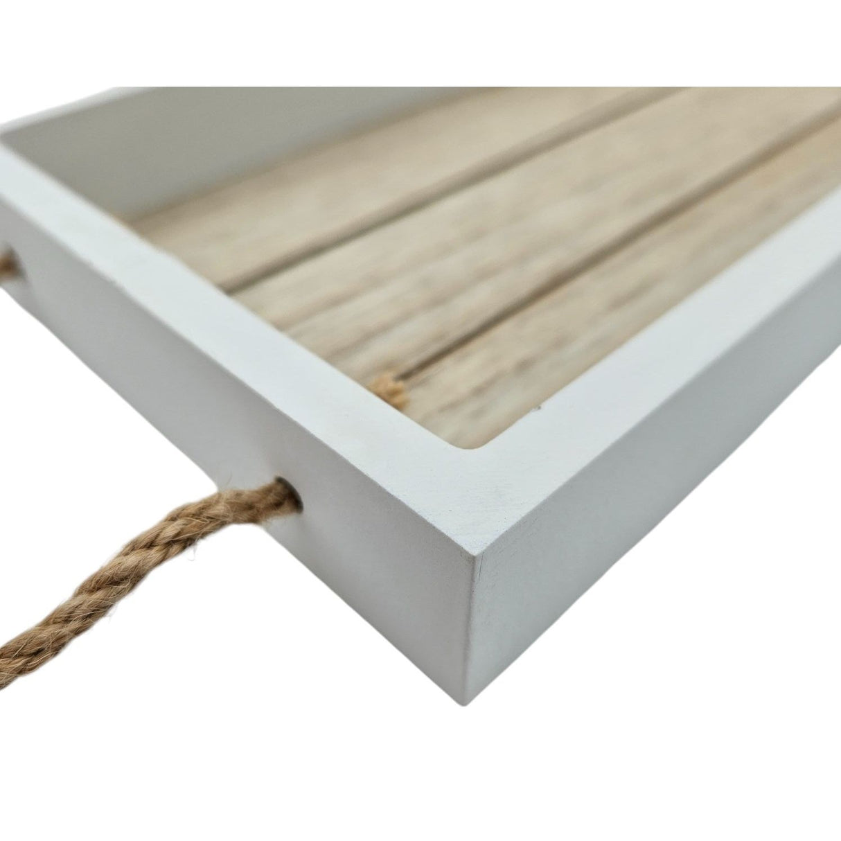 Tablett Boot Schale Set Wanddeko Maritim Kerzenteller Weiß Holz Hängend Kordeln