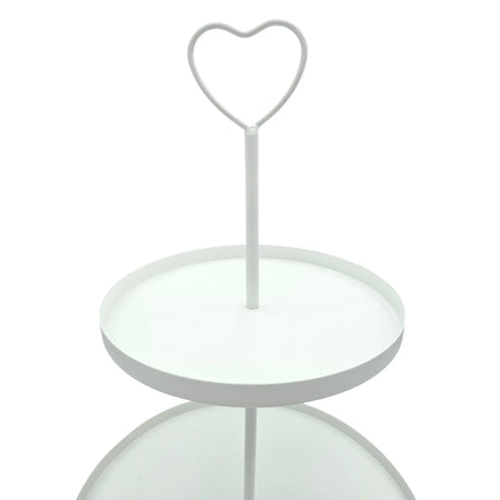 Etagere Paris weiß 48x30 rund Metall 3 Schichten 3-Stöckig Vintage Muffin Herz - Etagere