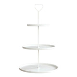 Etagere Paris weiß 48x30 rund Metall 3 Schichten 3-Stöckig Vintage Muffin Herz - Etagere