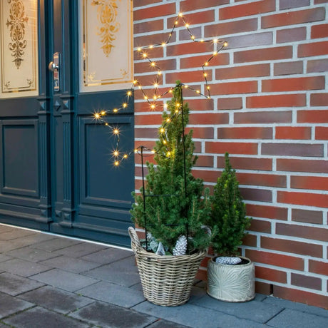 Gartenstecker Stern LED Weihnachtsbeleuchtung batterie Timer warmweiß 50x98 cm - Gartenstecker Stern
