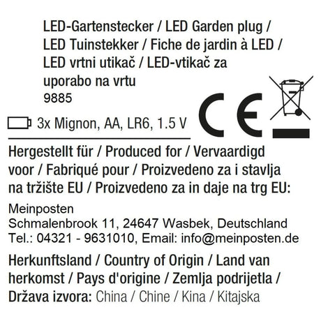 Gartenstecker Stern LED Weihnachtsbeleuchtung batterie Timer warmweiß 50x98 cm - Gartenstecker Stern