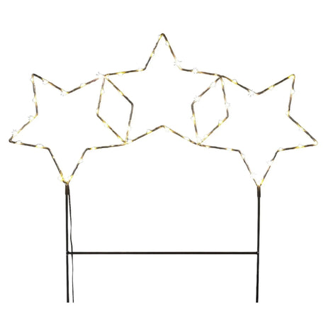 Gartenstecker Stern LED Weihnachtsbeleuchtung Batterie Timer warmweiß 60x60 cm - Weihnachtsbeleuchtung