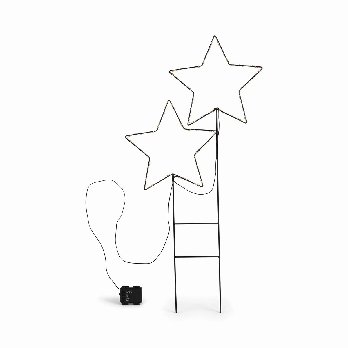 Gartenstecker Stern LED Weihnachtsbeleuchtung batterie Timer warmweiß 50x98 cm - Gartenstecker Stern