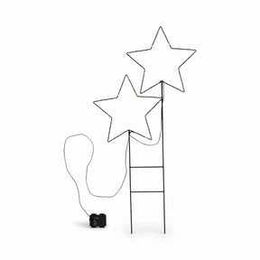Gartenstecker Stern LED Weihnachtsbeleuchtung batterie Timer warmweiß 50x98 cm - Gartenstecker Stern