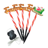 Gartenstecker Weihnachtsschlitten Weihnachtsmann Zuckerstangen Rentier Batterie - Gartenstecker