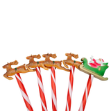 Gartenstecker Weihnachtsschlitten Weihnachtsmann Zuckerstangen Rentier Batterie - Gartenstecker