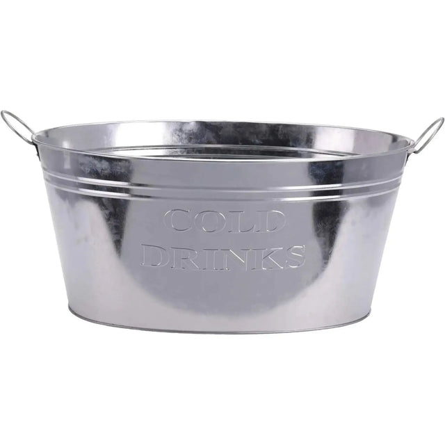 Getränkekühler Zink Wanne Oval 24 Liter Eiseimer Sektkühler Eiskübel 50x23 cm - Getränkekühler