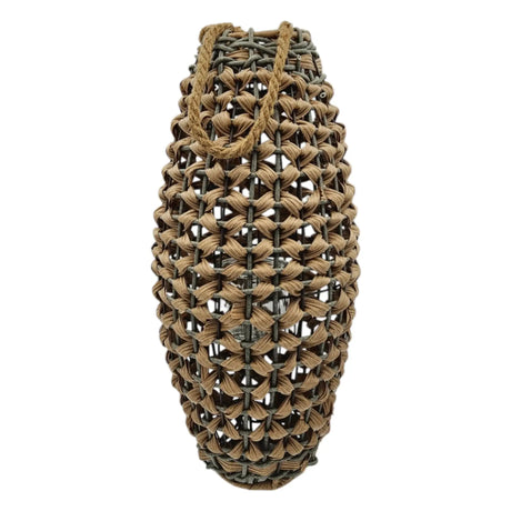 GILDE XXL Laterne 58x28 Geflecht Laterne in Rattan Optik aus Kunststoff Großes Windlicht - Laterne Windlicht