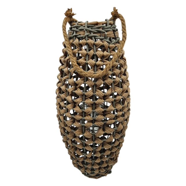 GILDE XXL Laterne 58x28 Geflecht Laterne in Rattan Optik aus Kunststoff Großes Windlicht - Laterne Windlicht