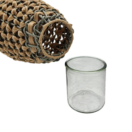 GILDE XXL Laterne 58x28 Geflecht Laterne in Rattan Optik aus Kunststoff Großes Windlicht - Laterne Windlicht