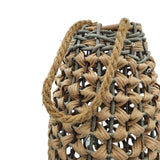 GILDE XXL Laterne 58x28 Geflecht Laterne in Rattan Optik aus Kunststoff Großes Windlicht - Laterne Windlicht