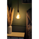 Hängelampe LED Braun Seil Macrame Hängeleuchte Timer Fernbedienung Ø15cm Lampe - Hängelampe