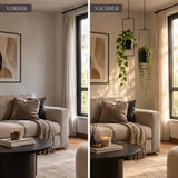 Hängetopf Blumentopf Metall schwarz indoor outdoor Balkon Fenster Blumenampel 2er set - Blumenampel Set