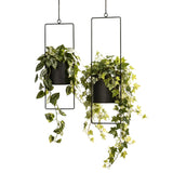 Hängetopf Blumentopf Metall schwarz indoor outdoor Balkon Fenster Blumenampel 2er set - Blumenampel Set