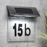 Hausnummernschild LED Beleuchtet Solar Edelstahl Hausnummernbeleuchtung - Hausnummernschild LED