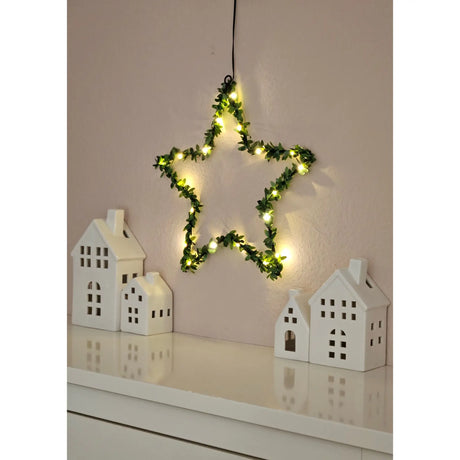 Herz Stern Fenster LED Silhouette Warmweiß Weihnachtsbeleuchtung 30cm Deko grün - Weihnachtsbeleuchtung