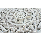 Holzbild Wand Wandbild Holz weiß Ornament Wandornament Wanddeko 35 cm shabby - Wandornament