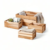 Holzkiste Teakholz Dekokiste Korb Aufbewahrungsbox Box 28x22 o. 20x13 cm Holzbox - Holzkiste