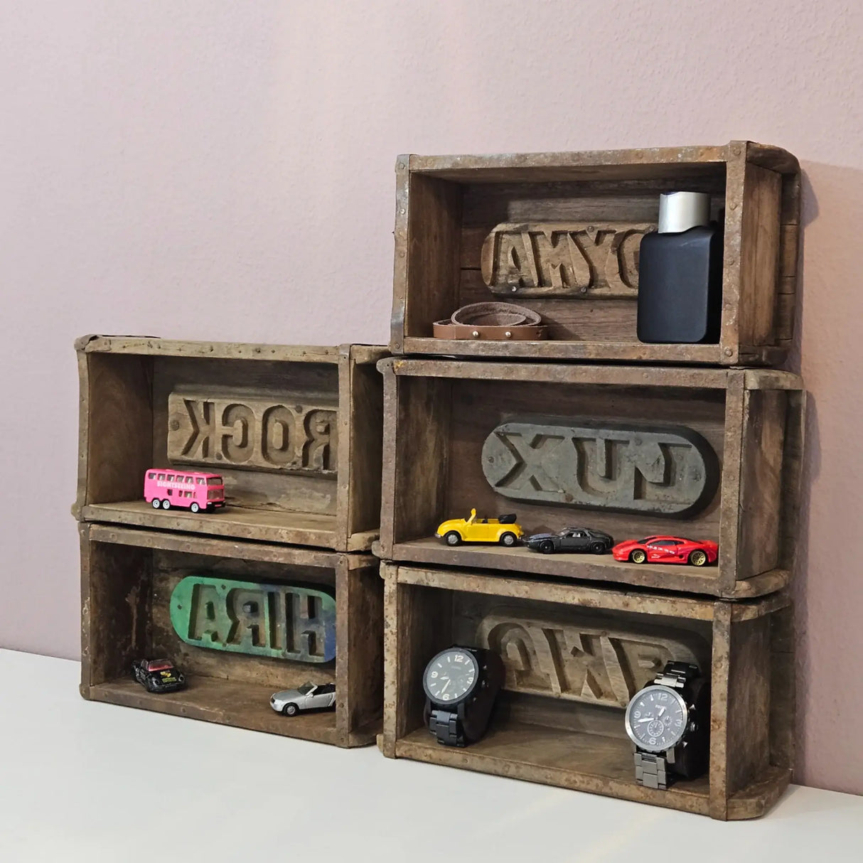 Holzkiste Ziegelform Ziegelsteinform Kiste recyceltes Holz Kasten 31 cm Original rustikal - Holzkiste