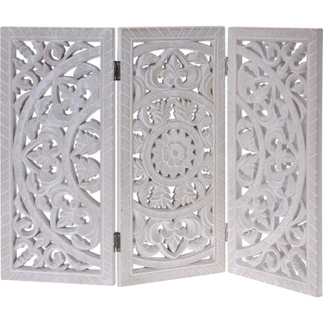 Holzornament weiß 60x45 cm shabby Landhaus Mandala Holzbild Ornament B-Ware - Ornament