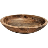 Holzschale Mangoholz Dekoschale rund Schale für Lebensmittel natur braun Ø 30 cm - Holzschale