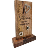 Holzschild MAMA Holztafel Geschenk Muttertag Mutter Schild Mangoholz Höhe 20 cm - Mama du bist wunderbar - Holzschild