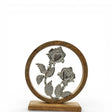 Holzschild mit Blumen Deko Schild Aufsteller Holzschild Metall Rosen Geschenk Mangoholz - Holzschild