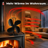 Kaminventilator mit 4 Flügeln – Wärmebetriebener Ofenventilator für bessere Wärmeverteilung - Ventilator