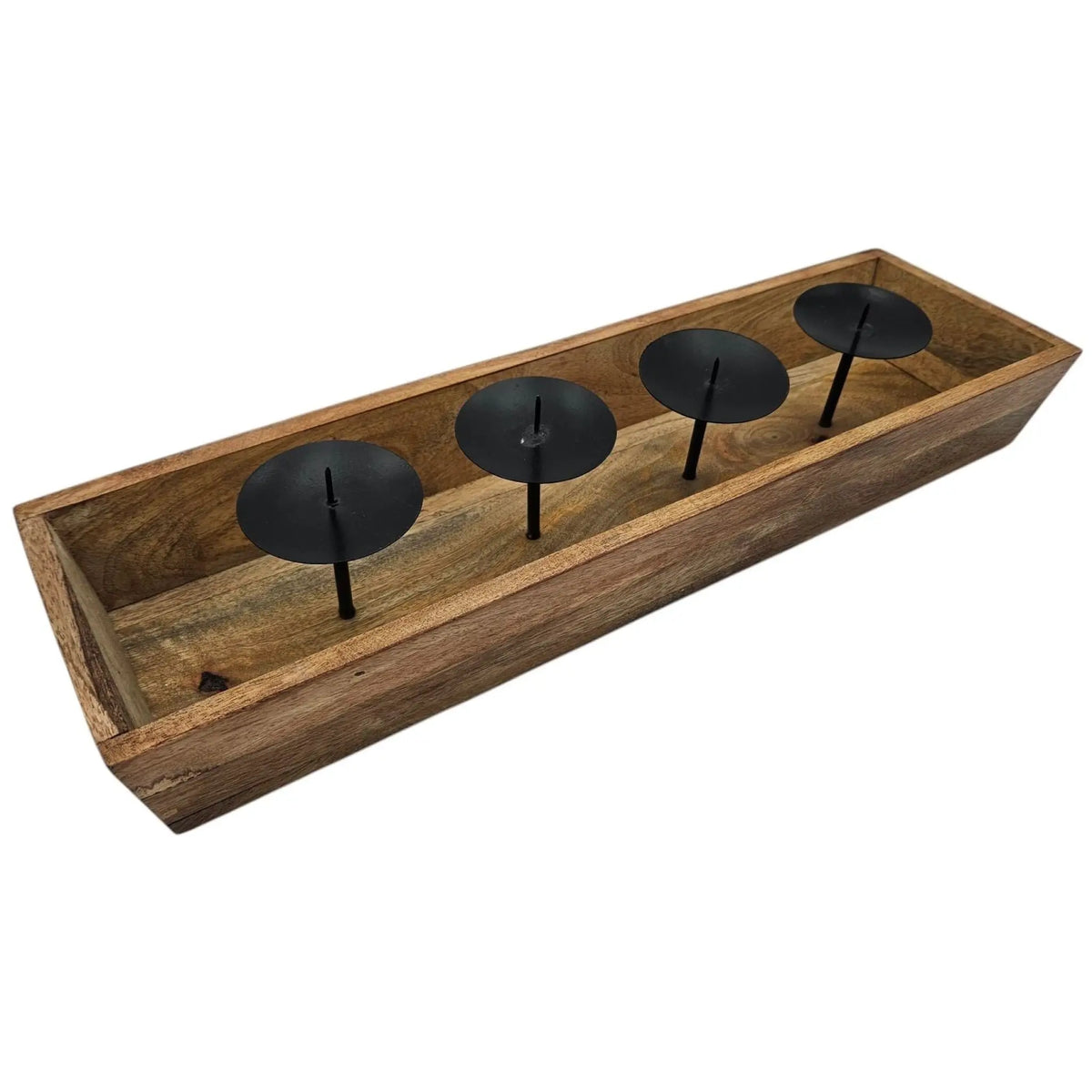Kerzenhalter Kerzenständer Tablett Holz Mangoholz Advent Deko für 4 Kerzen 53 cm - Adventskranz