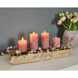 Kerzenhalter Kerzenständer Tablett Holz Mangoholz Advent Deko für 4 Kerzen 53 cm - Adventskranz
